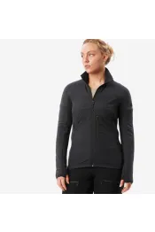 Midlayer met lange mouwen voor trekking dames mt900 merinowol zwart