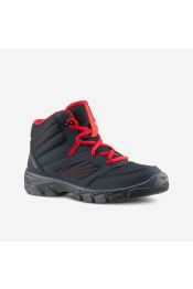 Halfhoge wandelschoenen met veters voor kinderen mh100 mid grijs maat 35 tot 38